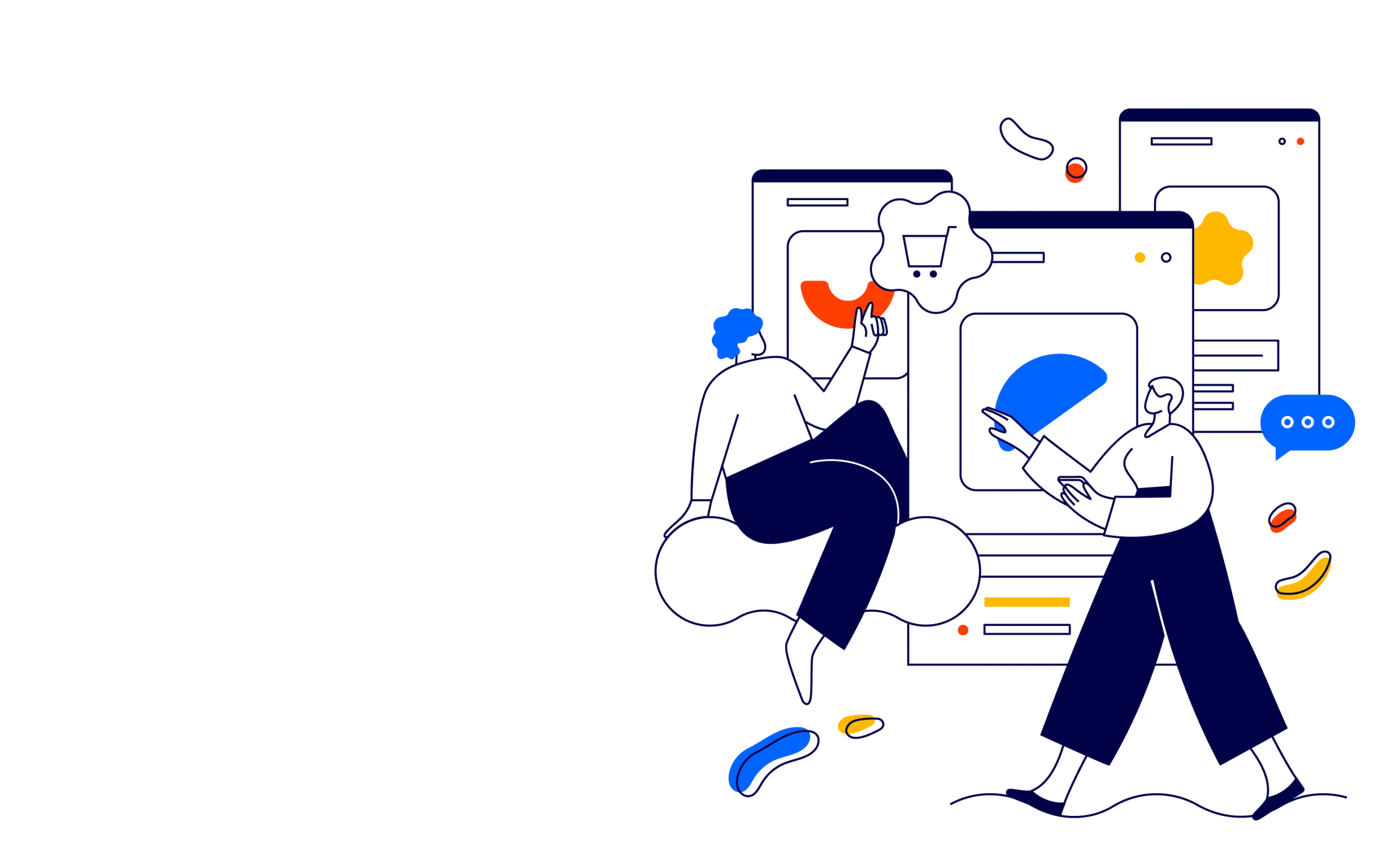 Two employees shopping online